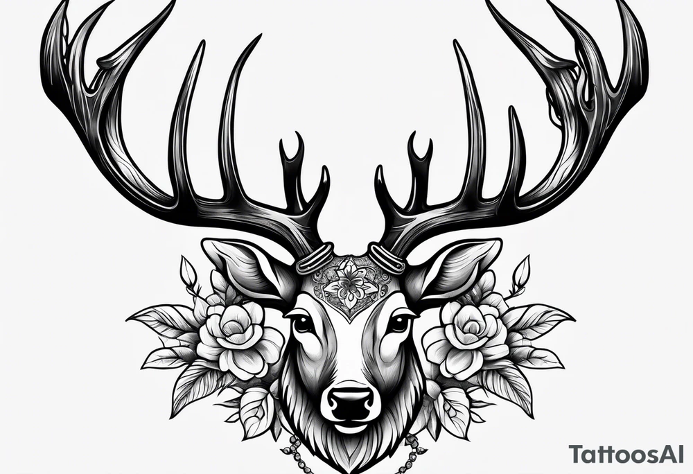 Deer horn tattoo idea