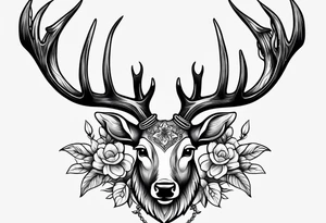 Deer horn tattoo idea