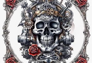 Gears in a spade tattoo idea