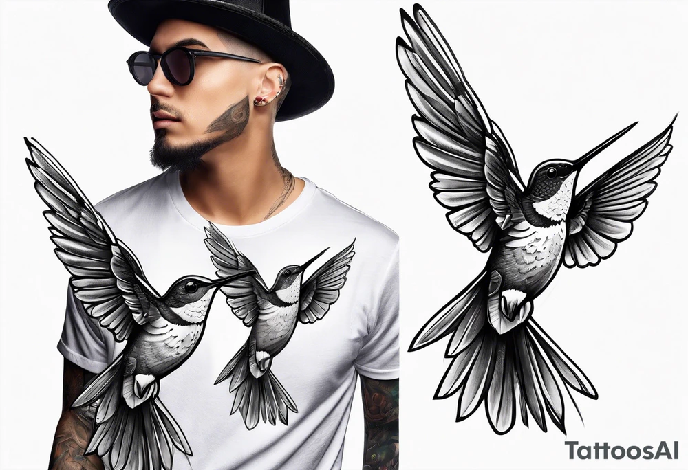 lighthouse hummingbird tattoo idea
