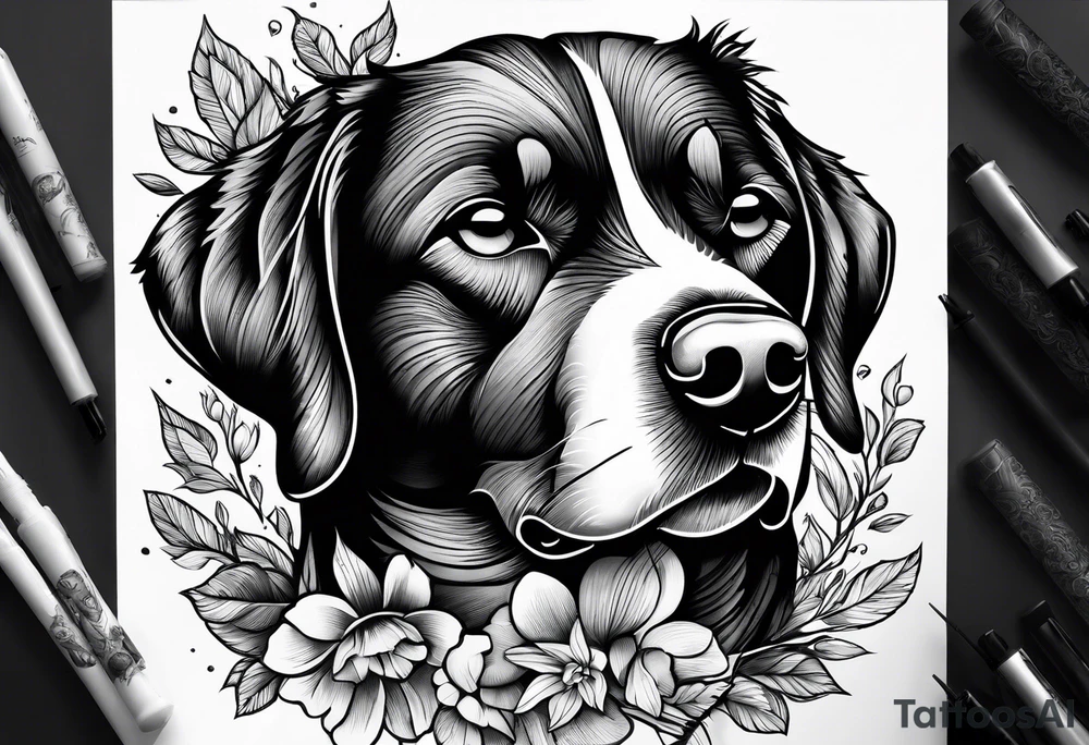 Dog passed away tattoo idea