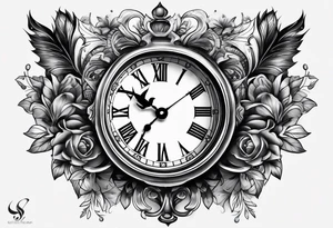 forearm sleeve, clock, stairs tattoo idea