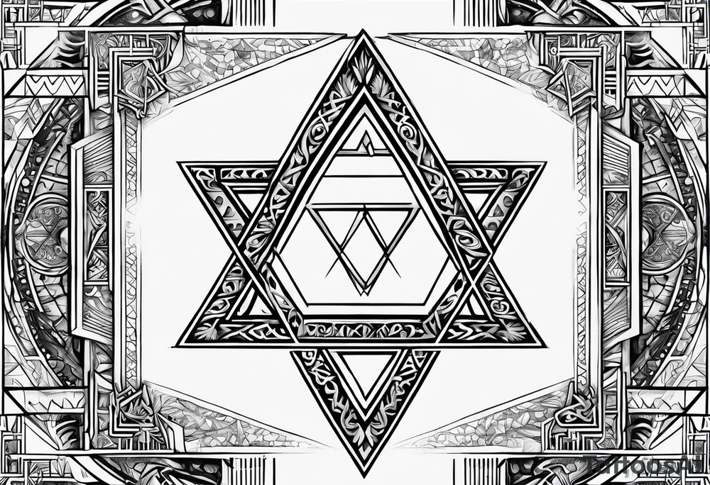 tetragrammaton representation of chosen one and a secret message written in Hebrew from God tattoo idea