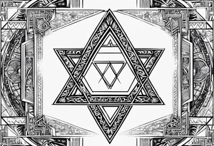 tetragrammaton representation of chosen one and a secret message written in Hebrew from God tattoo idea