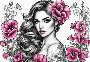 sweet peas design tattoo idea