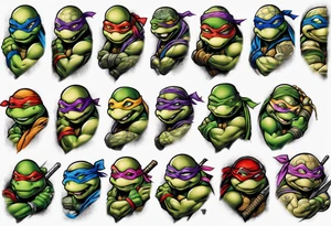 teenage mutant ninja turtles arm sleeve tattoo idea