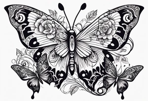 Butterflies surrounding a snake tattoo idea