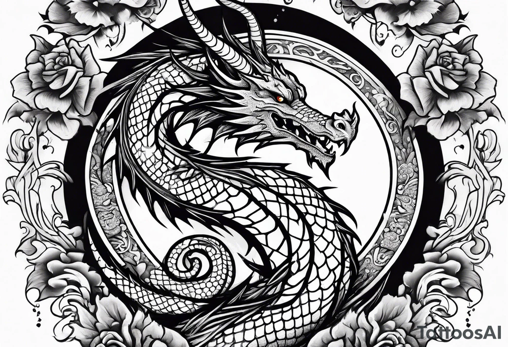 Dragon with a heart tattoo idea