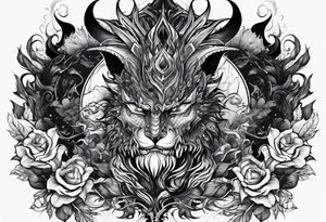 the shadow of a demon following a men tattoo idea