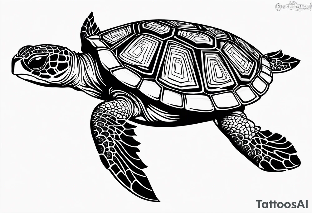 turtle sun tattoo idea