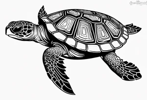 turtle sun tattoo idea