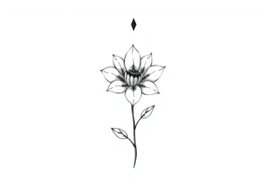 A minimalist flower tattoo that represents a shattered and betrayed gemini woman who fought hard throughout this year. tattoo idea