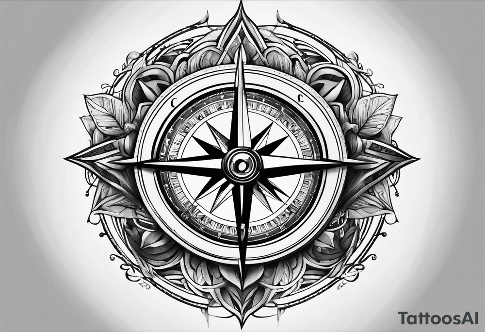 old skool compass tattoo idea