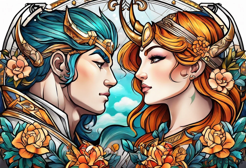 Leo and Sagittarius together tattoo idea