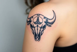 Buffalo or bison skull tattoo tattoo idea