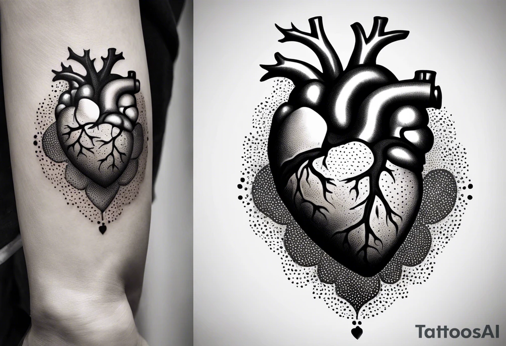 Anatomical heart tattoo idea