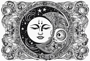 Moon and sun tattoo idea