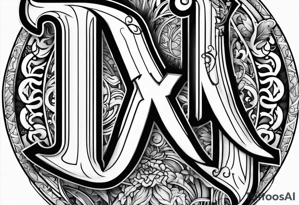 Letters R E and J tattoo idea