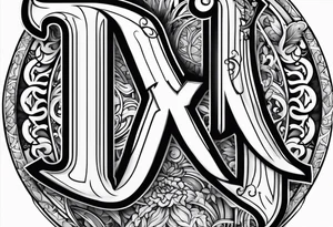 Letters R E and J tattoo idea