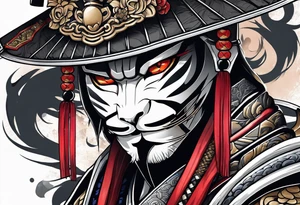 A dead samurai cat tattoo idea