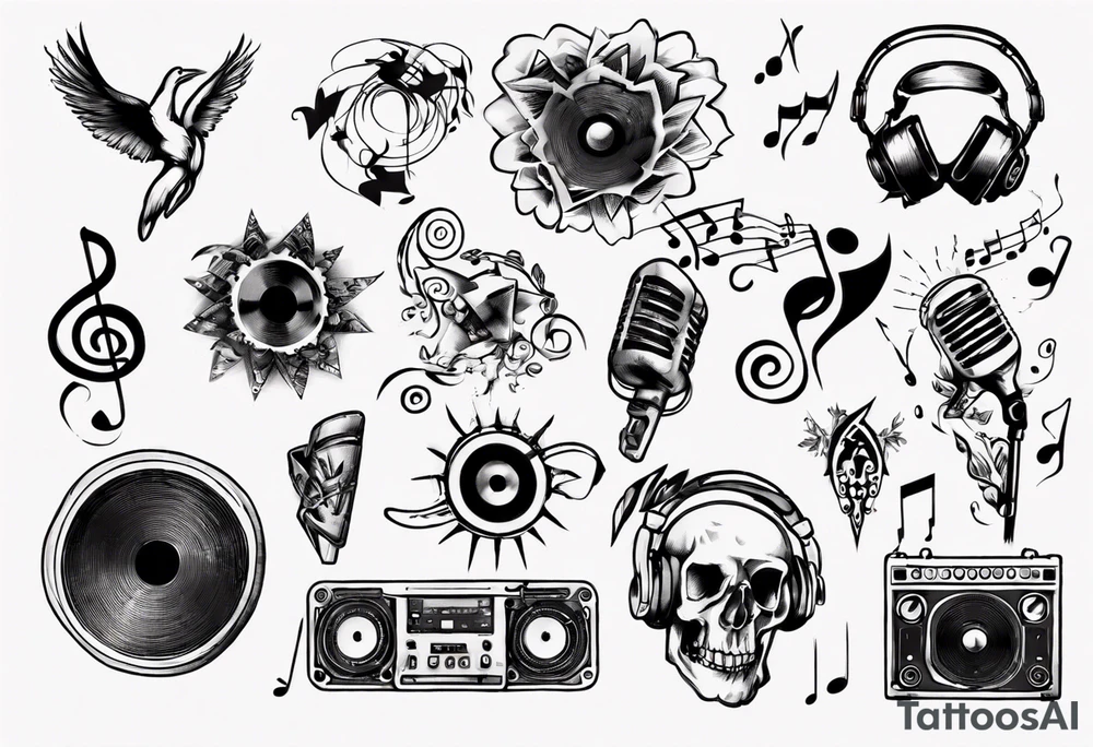 music sound tattoo idea