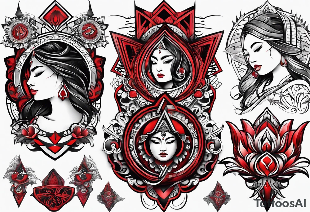 red symbol delta tattoo idea