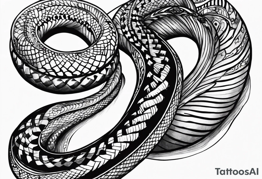 top of a snake straight line tattoo idea