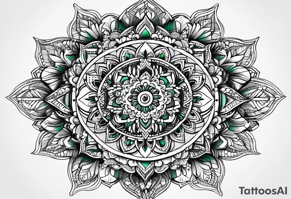 mandala honeysuckle emerald Ukraine home power love tattoo idea