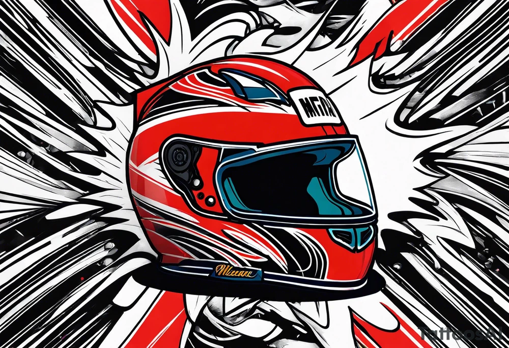 Formula 1 helment Miami theme tattoo idea