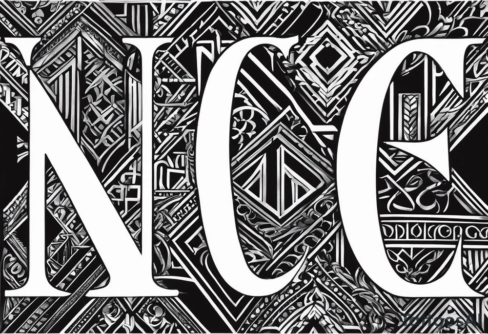 Initials NCA with roman numerals 9-15-16 tattoo idea