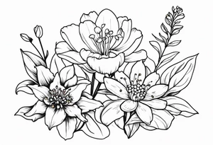Lily of the valley. Marigold, chrysanthemum, and lily for thigh tattoo tattoo idea