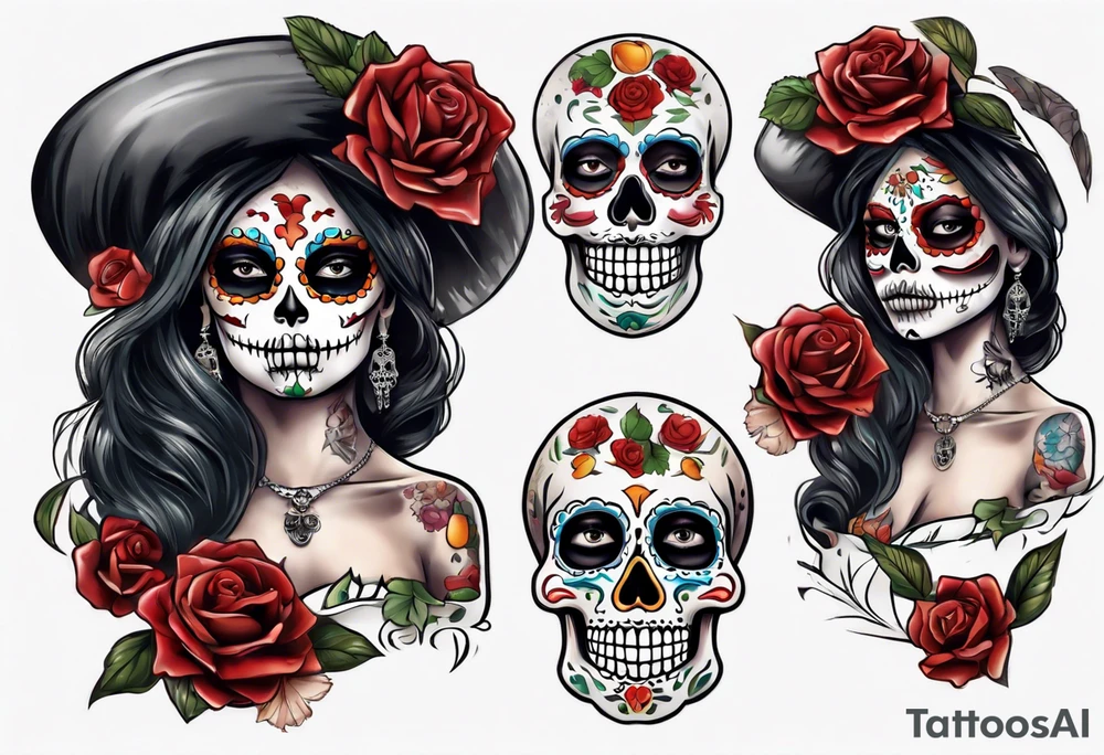 La catrina, cooking, day of the dead tattoo idea