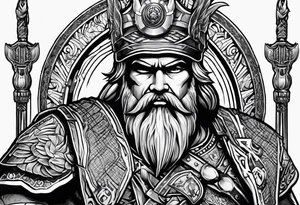 Vishnu, Odin, Zeus, and chesty puller. Upper arm tattoo idea