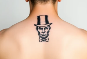 Lincoln style top hat with eyebrows tattoo idea