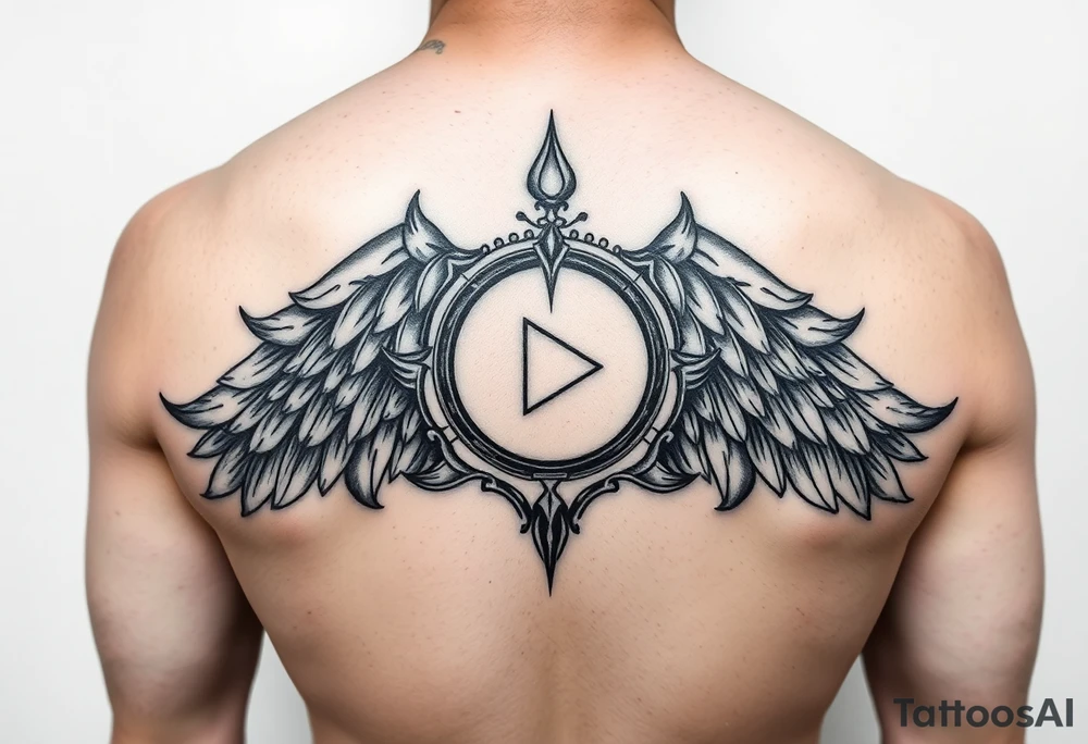Play pause stop in a ekg style tattoo idea