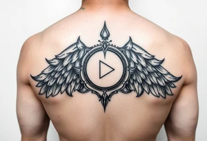 Play pause stop in a ekg style tattoo idea