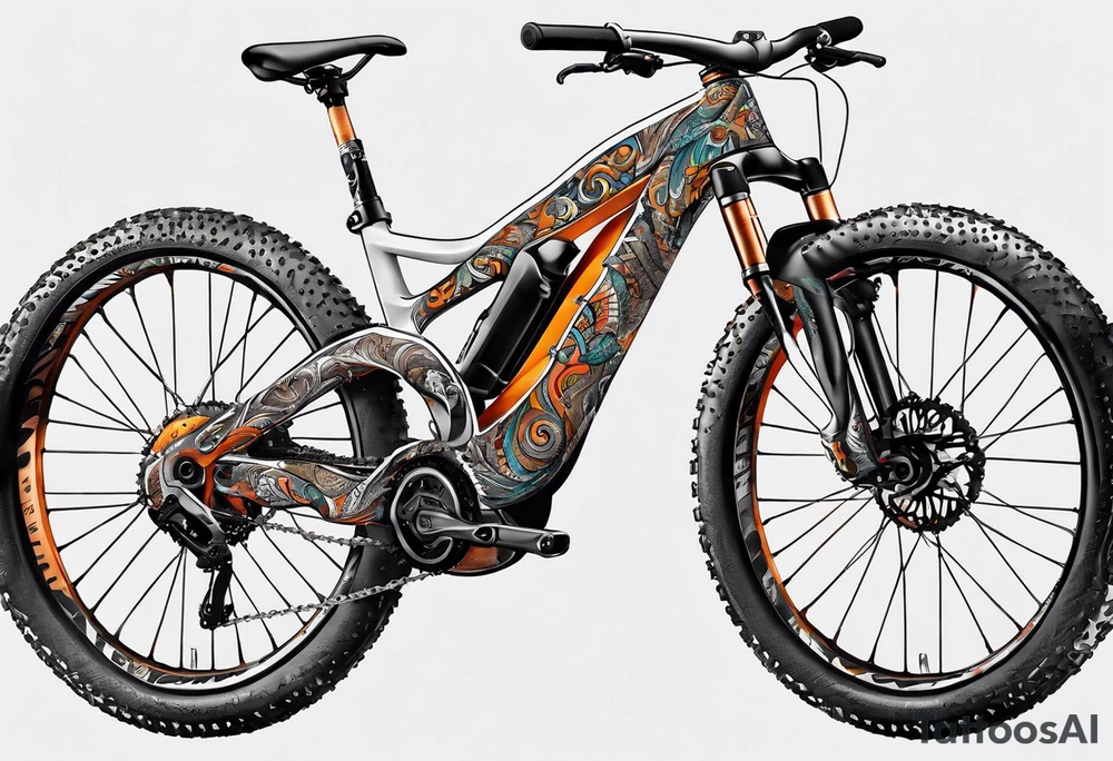 Mountain bike with the body of a copperhead tattoo idea