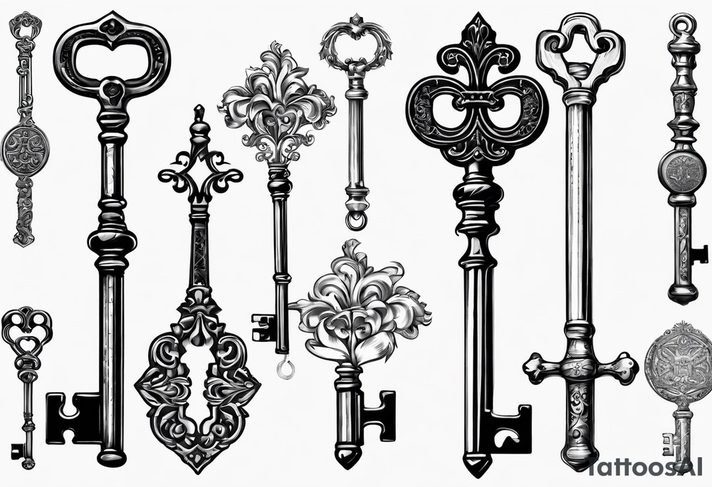 old antique skeleton key with 2016 on it. tattoo idea