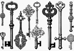old antique skeleton key with 2016 on it. tattoo idea
