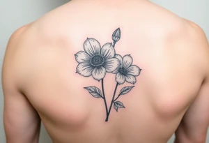 January birth flower with James and March birth flower with Robert tattoo idea