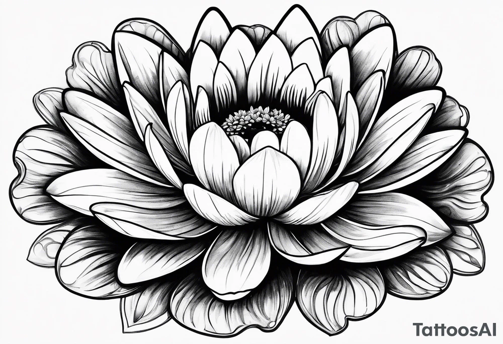 Heart made out of a Daisy and a water lily tattoo idea