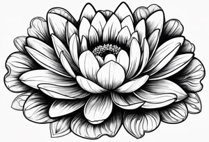 Heart made out of a Daisy and a water lily tattoo idea