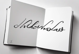 Nicholas written in cursive on spine tattoo idea