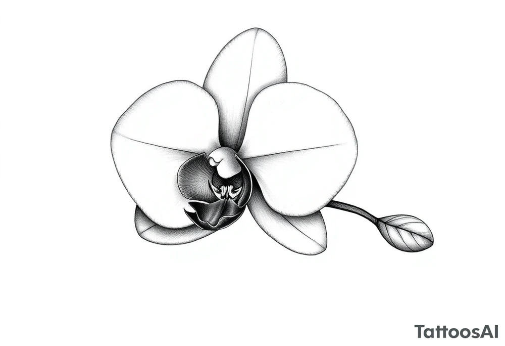orchid with leavs tattoo idea