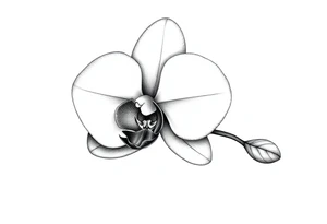 orchid with leavs tattoo idea