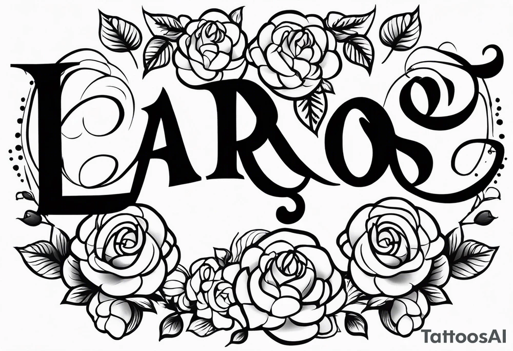 The word "LaRose" in beautiful lettering across my upper back sorrounded with roses tattoo idea