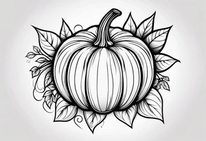 Pumpkin with leaves tattoo idea