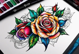 Romantic rose tattoo idea