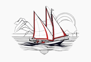 Japan sailing women tattoo idea