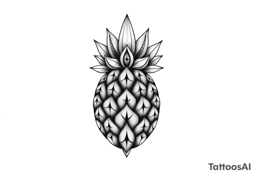 Crown pineapple vagina anus tattoo idea